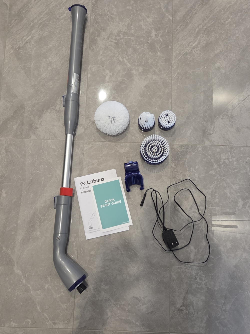 LABIGO LA1 Pro Cordless Electric Spin Scrubber with 4 Brush Heads & Charger